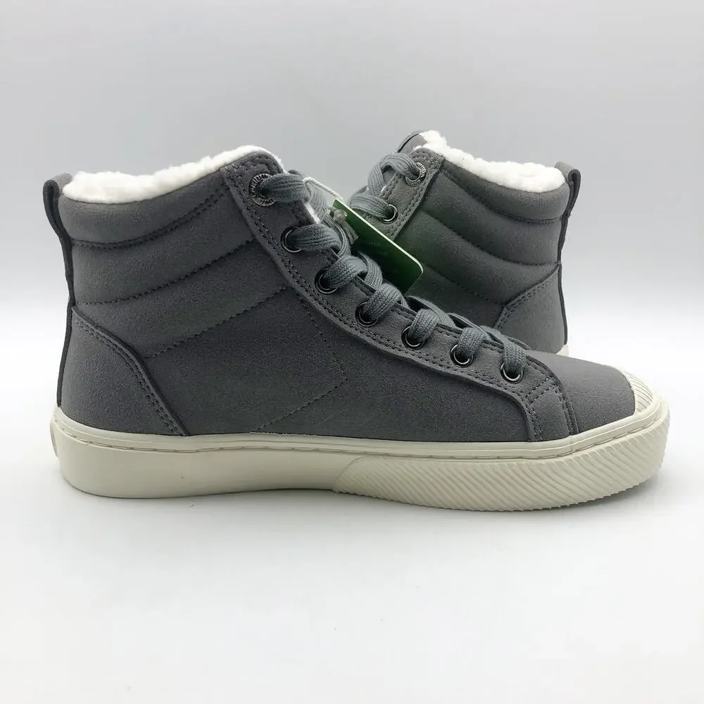 Cariuma Womens OCA Therma High Sneaker Boots Size 9 Grey Suede Shearling NIB